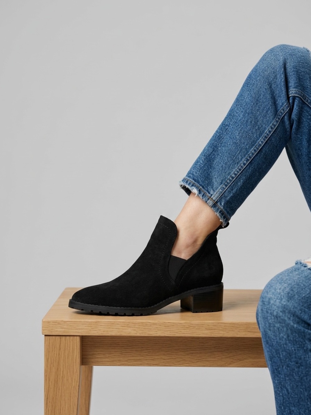 Blondo Black Suede Chelsea Ankle Booties